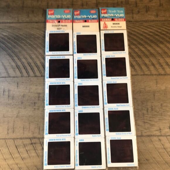 NWT Aloha! Hawaiian 🌺 GAF Slides 1970s Waikiki Diamond Head 🏖 🥥 🏊🏻‍♀️ Fab! - Picture 3 of 17